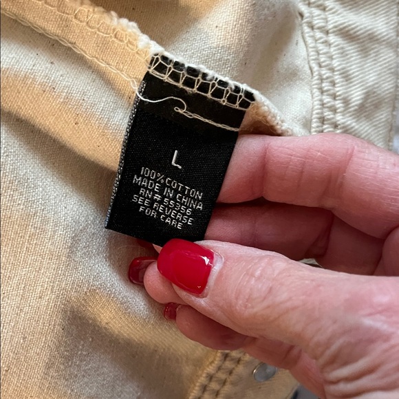 d. Jeans Classic Cream Denim Jacket Large - Picture 9 of 9